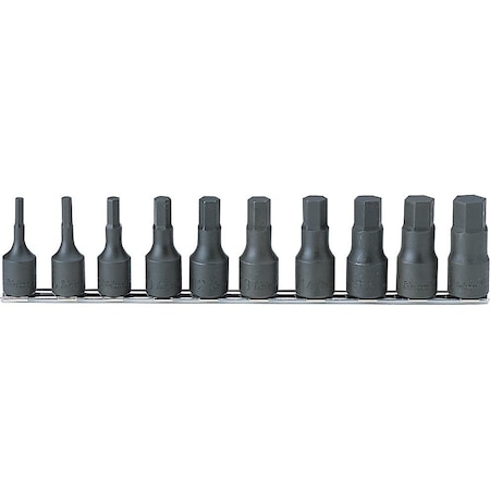 Ko-Ken Bit Socket set 3/16-3/4 Hex 300mm 10 pieces 1/2 Sq. Drive, RS4012A/10-L60 RS4012A/10-L60